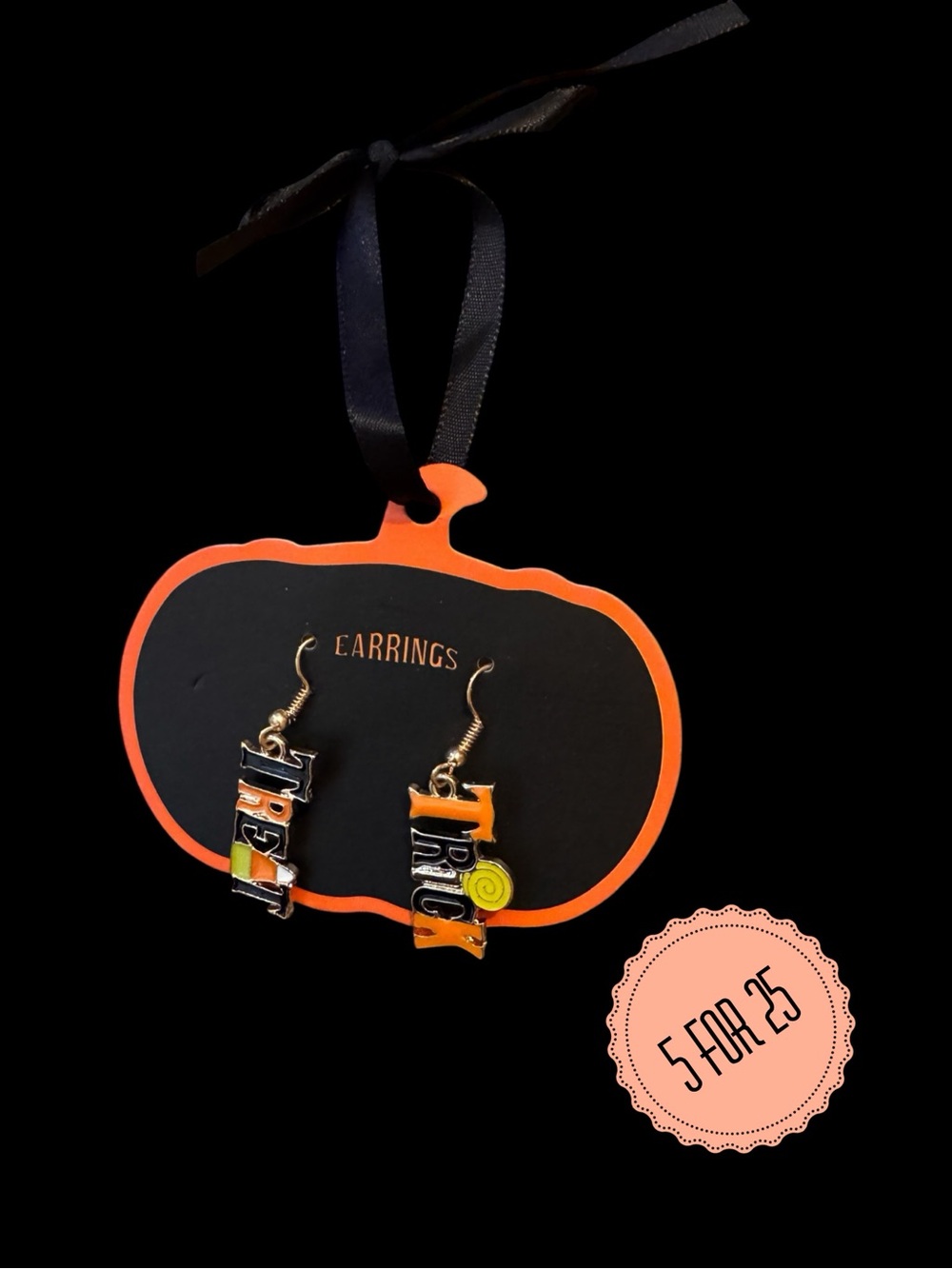 Trick or Treat Halloween Dangle Earrings Candy Corn Spooky NWT